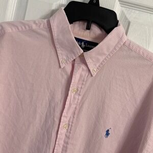 Ralph Lauren Blake Dress Shirt pink Gingham Check Button Down Long Sleeve L‎